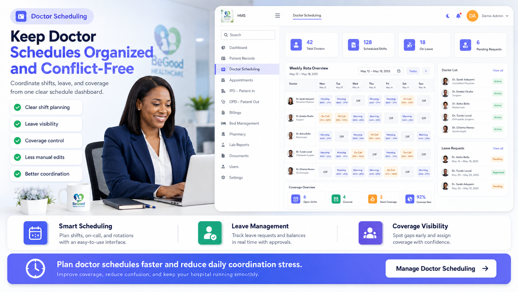 Doctor Scheduling solution visual