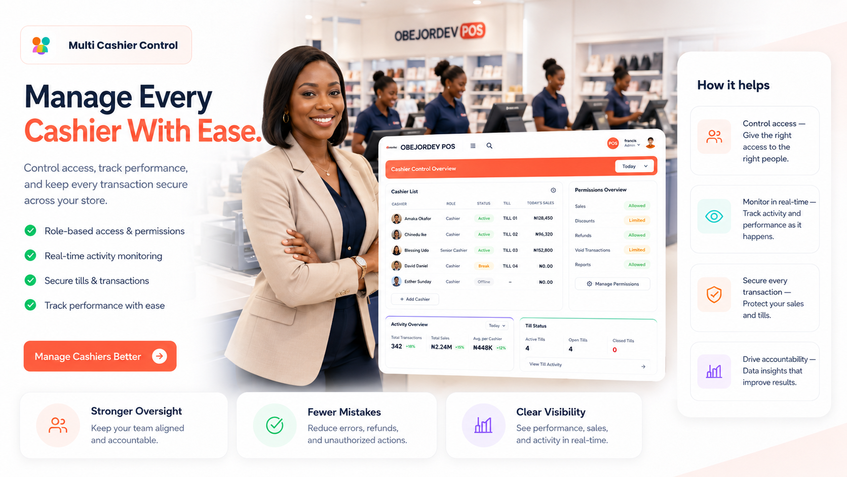 Multi Cashier Control solution visual