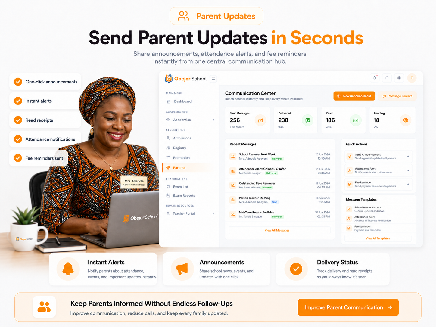 Parent Updates solution visual